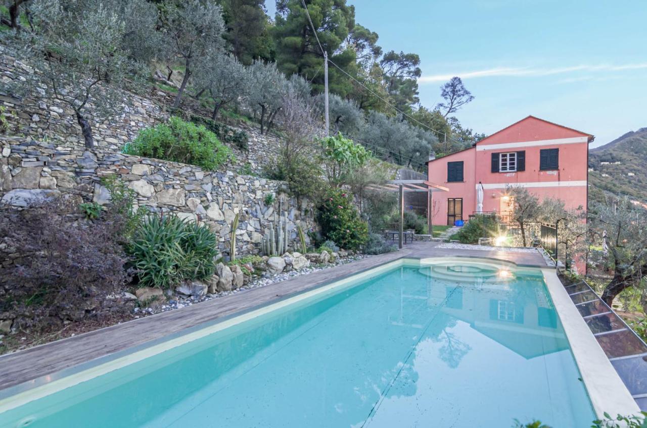 Recco Apartment With View And Pool ภายนอก รูปภาพ